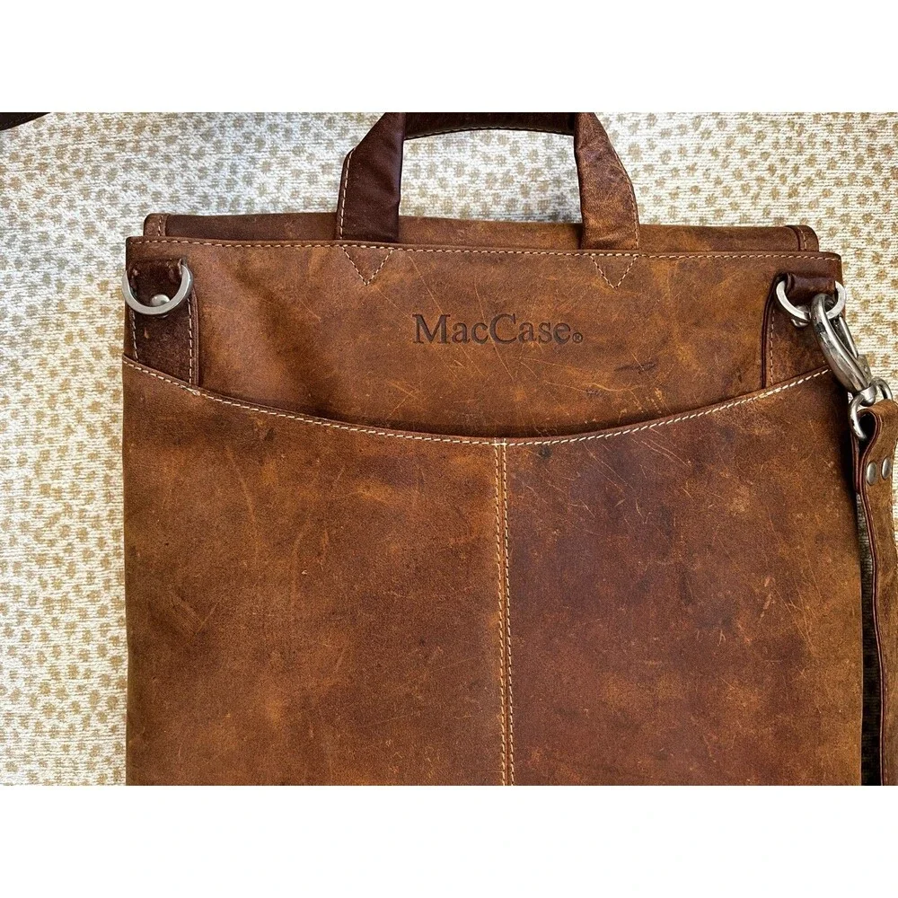 SANTORO Michael Designs The Flight Jacket iPad Mac Case Brown Leather 2 Straps